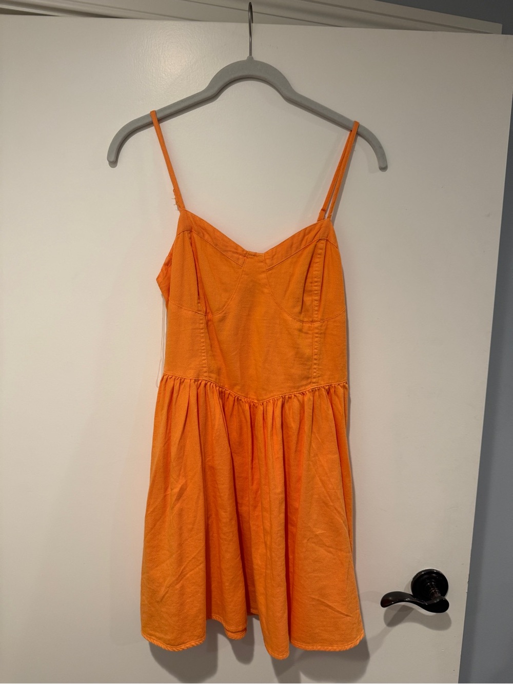 NWT American Eagle Babydoll Cami Mini Dress in vibrant orange